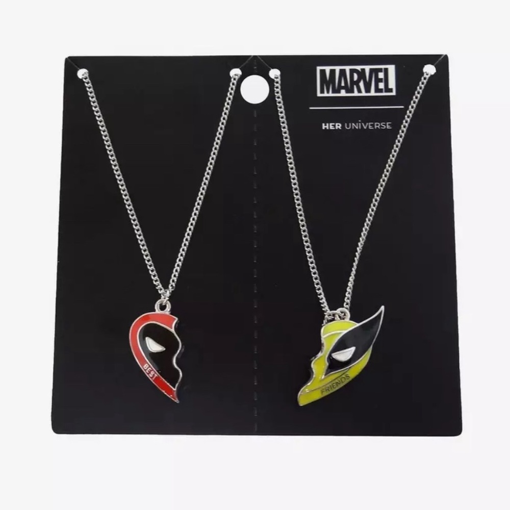 Her Universe Marvel Deadpool Wolverine Best Friend Necklace Set